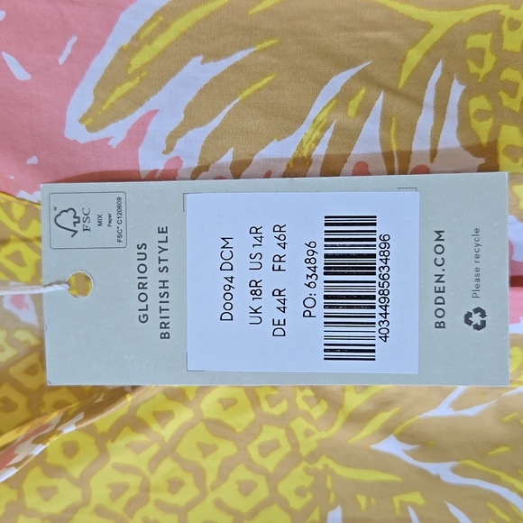 Boden Ava Tiered Maxi Dress In Pinapple Print Size‎ 14 - Picture 3 of 16